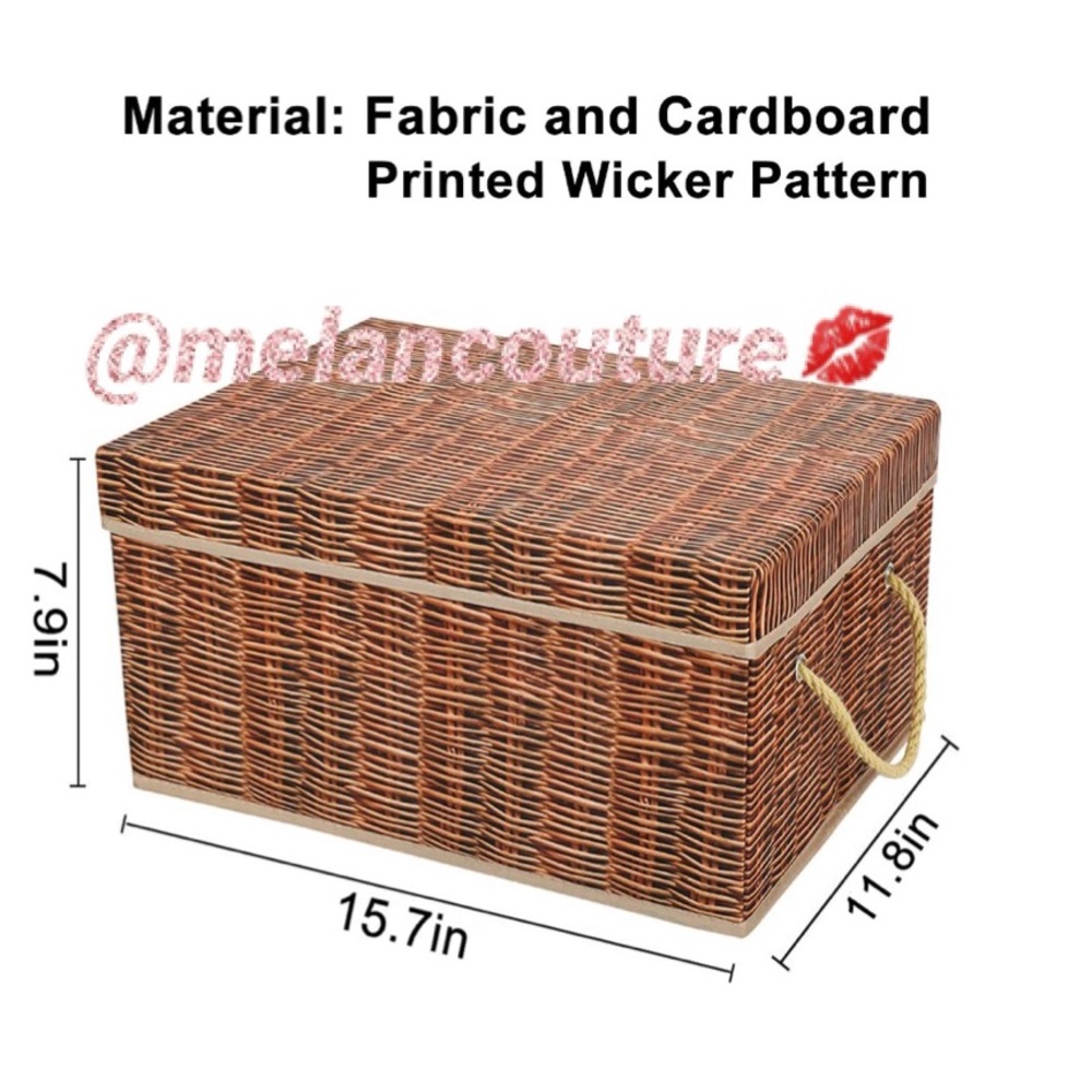 Storage Bins Fabric Printed Boxes Bamboo Style - Picture 4 of 6